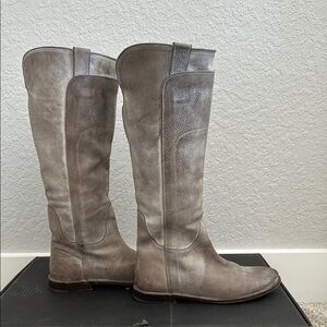 Frye Paige Tall Riding Boots Grey 8M